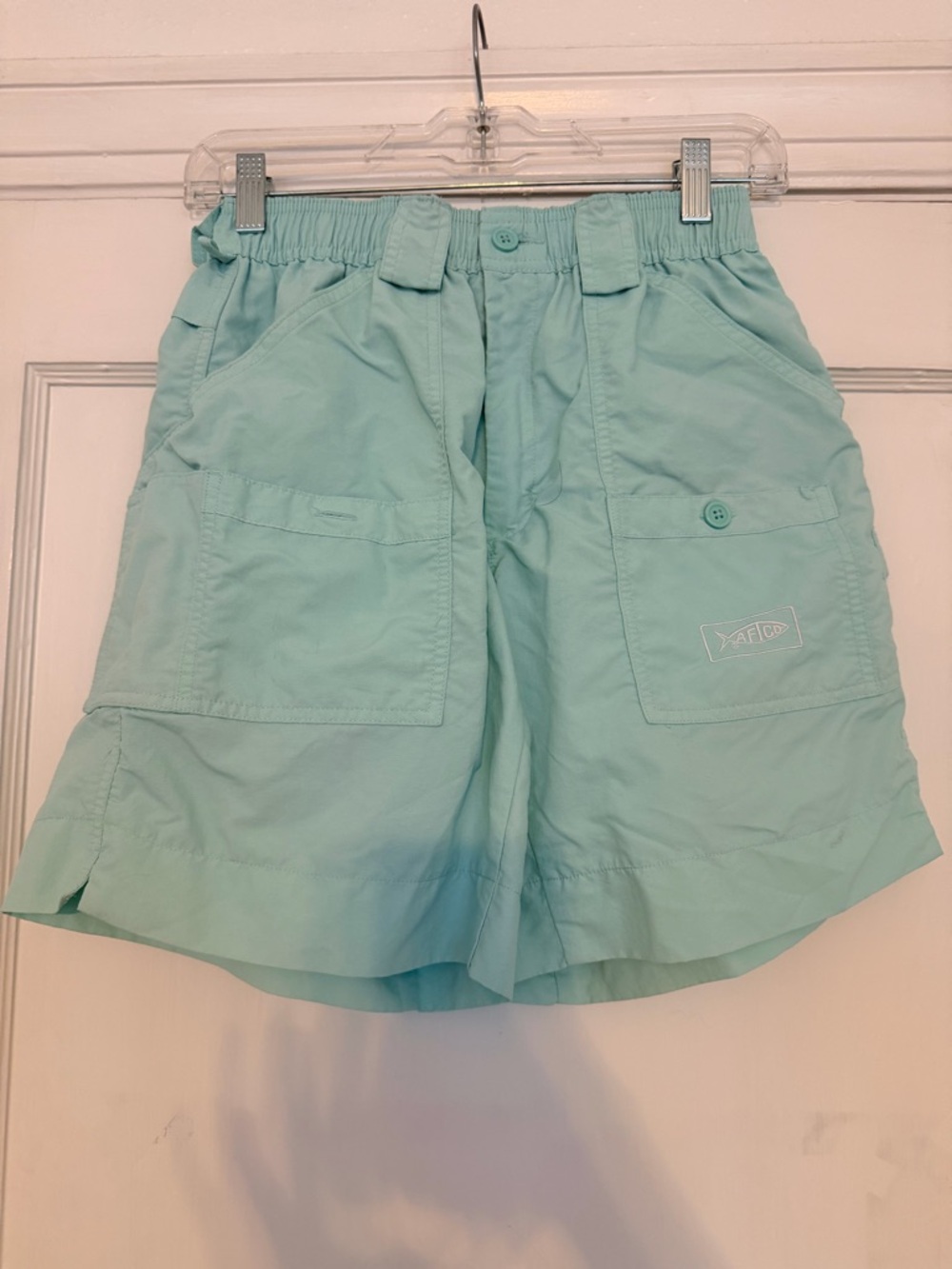 AFTCO original fishing shorts 8” aqua blue men’s 30